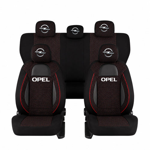 Set Huse Scaune Universale Racing Negru Personalizate cu Opel