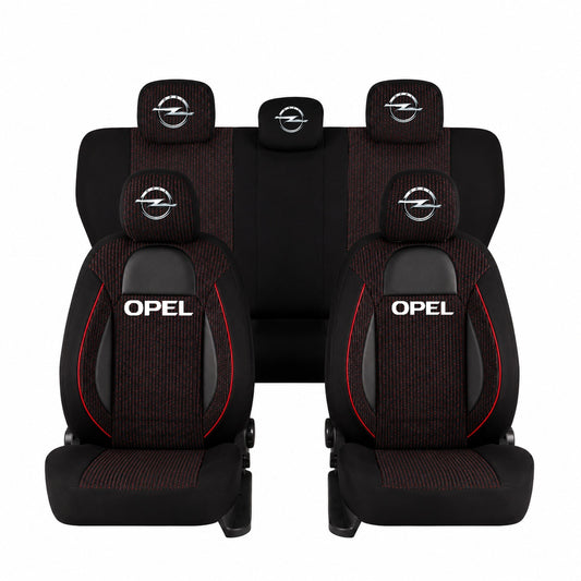 Set Huse Scaune Universale Racing Negru Personalizate cu Opel