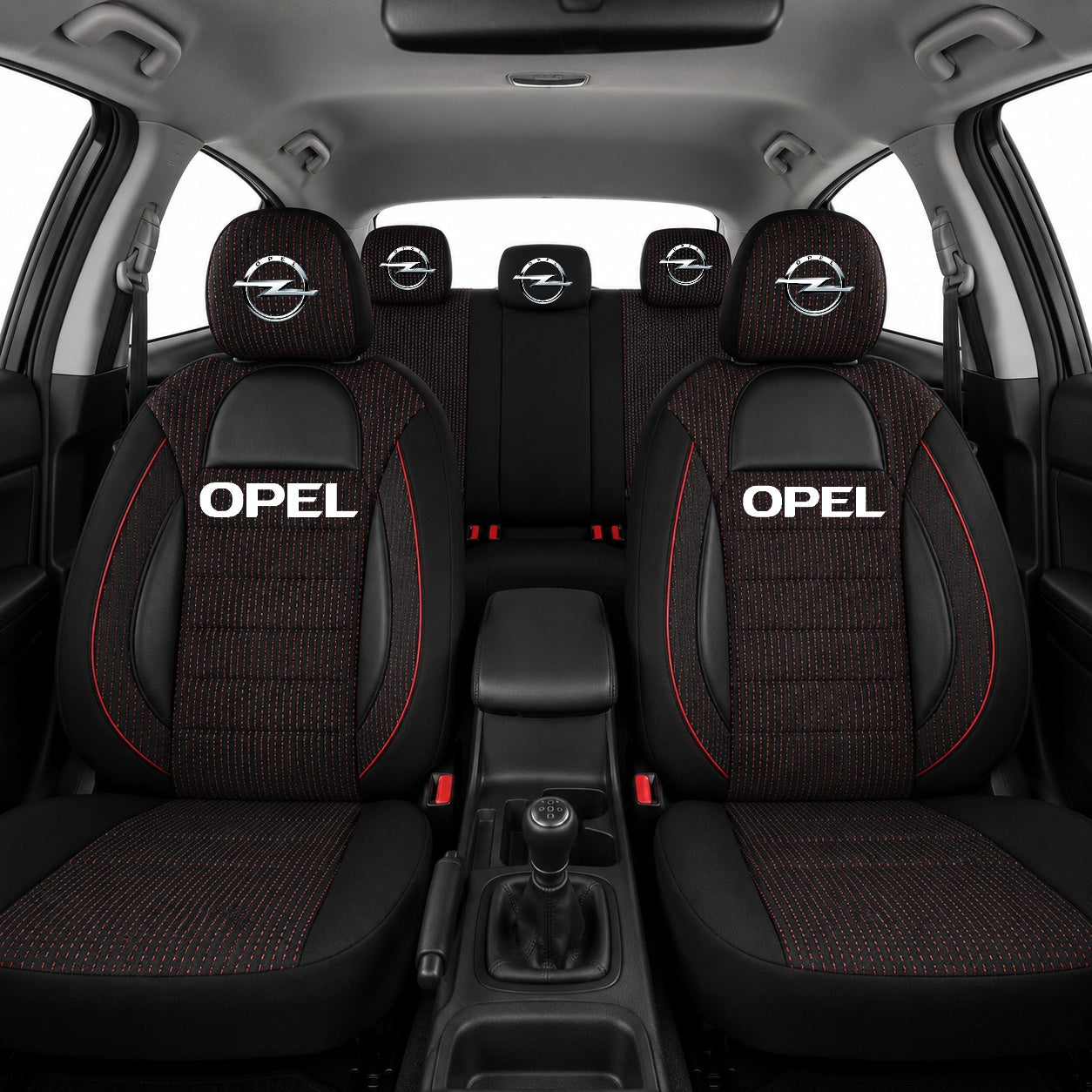 Set Huse Scaune Universale Racing Negru Personalizate cu Opel