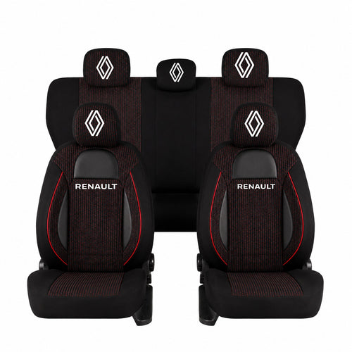 Set Huse Scaune Universale Racing Negru Personalizate cu Renault Nou
