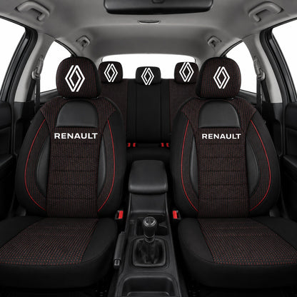 Set Huse Scaune Universale Racing Negru Personalizate cu Renault Nou