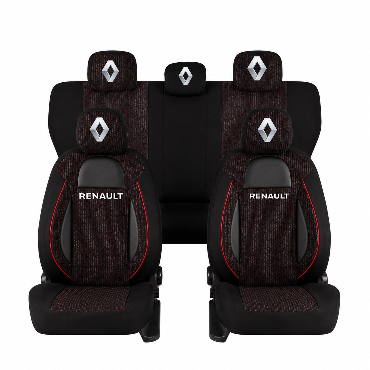 Set Huse Scaune Universale Racing Negru Personalizate cu Renault
