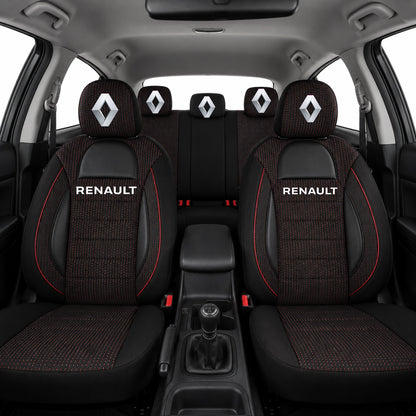 Set Huse Scaune Universale Racing Negru Personalizate cu Renault