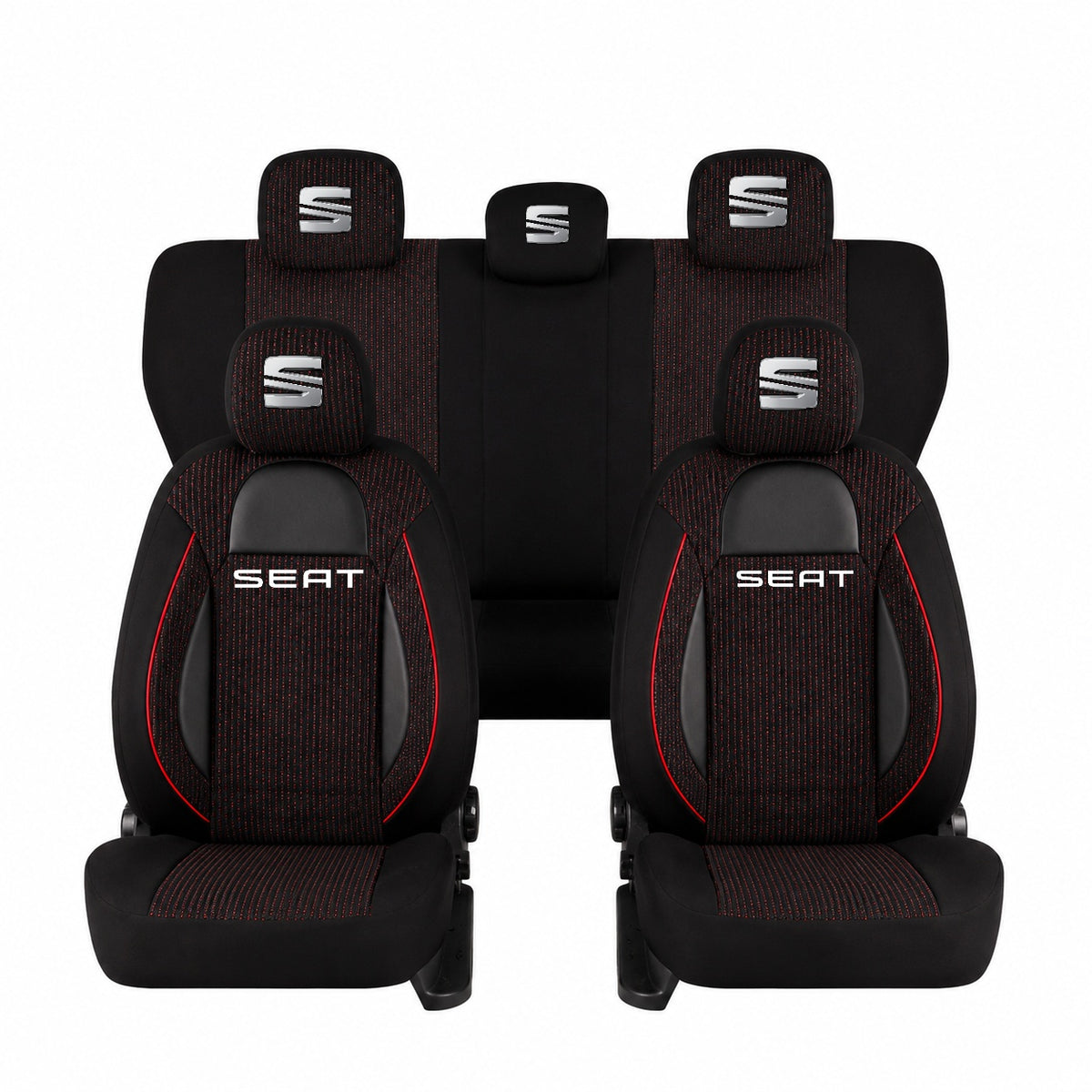 Set Huse Scaune Universale Racing Negru Personalizate cu Seat