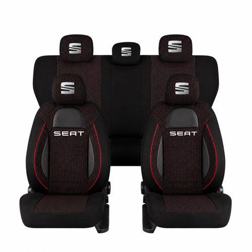 Set Huse Scaune Universale Racing Negru Personalizate cu Seat