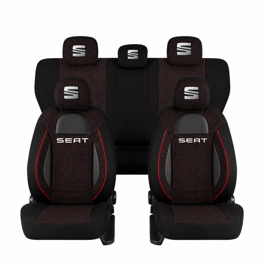 Set Huse Scaune Universale Racing Negru Personalizate cu Seat
