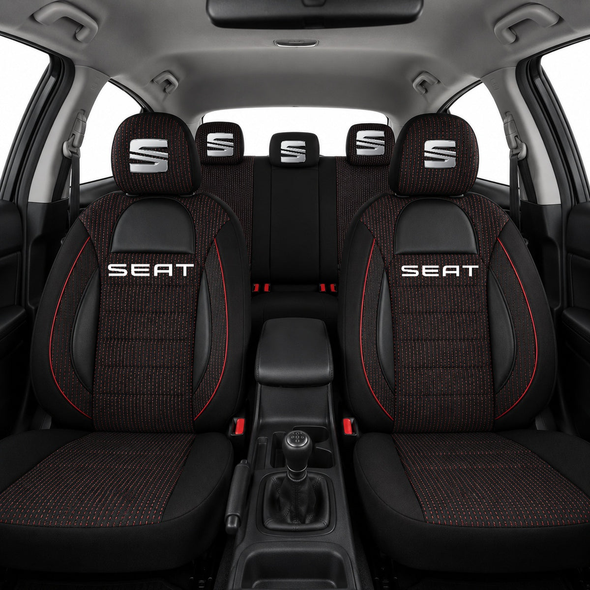 Set Huse Scaune Universale Racing Negru Personalizate cu Seat