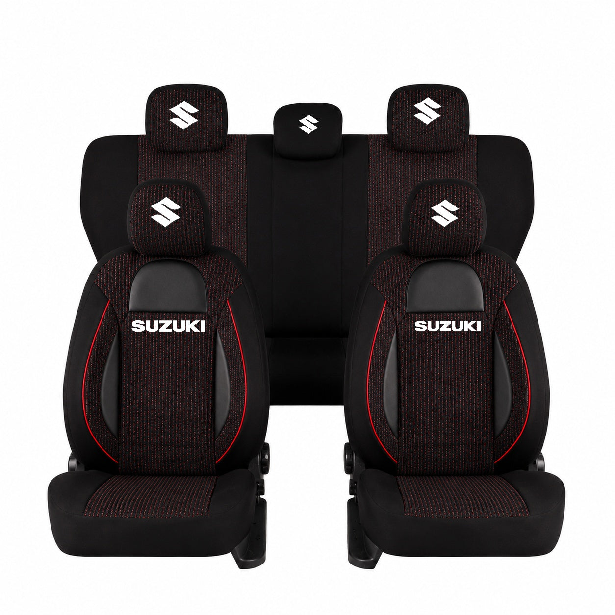 Set Huse Scaune Universale Racing Negru Personalizate cu Suzuki