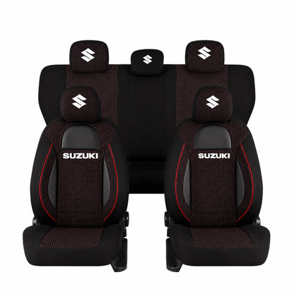Set Huse Scaune Universale Racing Negru Personalizate cu Suzuki
