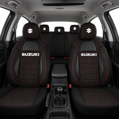 Set Huse Scaune Universale Racing Negru Personalizate cu Suzuki
