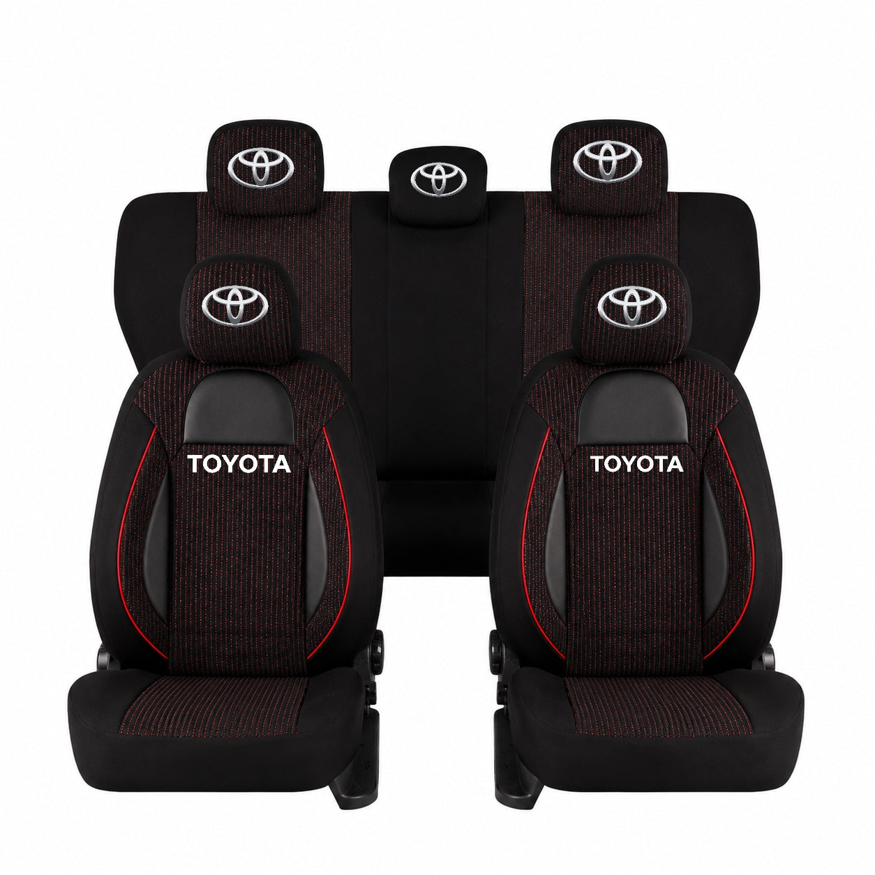 Set Huse Scaune Universale Racing Negru Personalizate cu Toyota