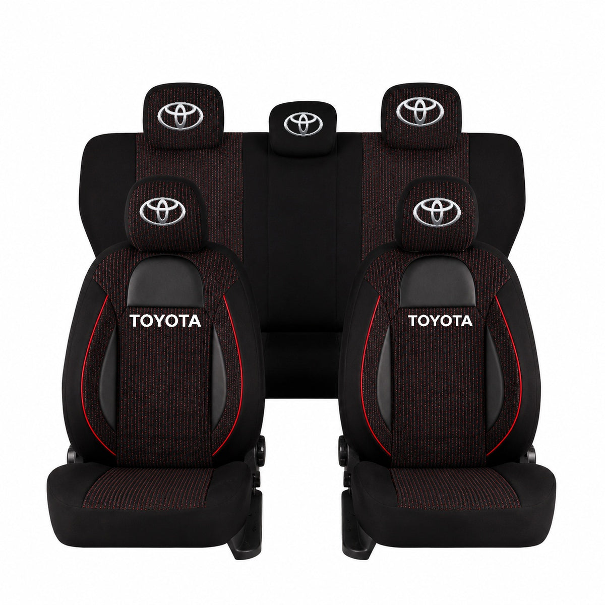 Set Huse Scaune Universale Racing Negru Personalizate cu Toyota