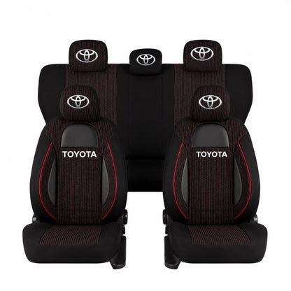 Set Huse Scaune Universale Racing Negru Personalizate cu Toyota