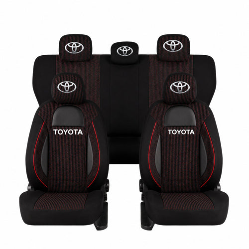 Set Huse Scaune Universale Racing Negru Personalizate cu Toyota