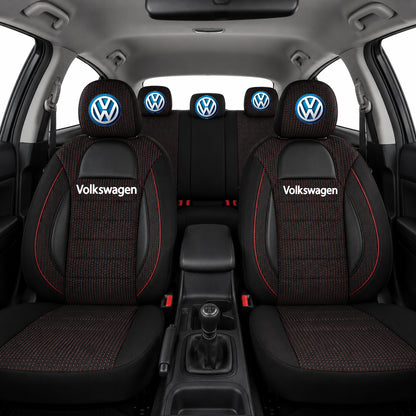 Set Huse Scaune Universale Racing Negru Personalizate cu Volkswagen