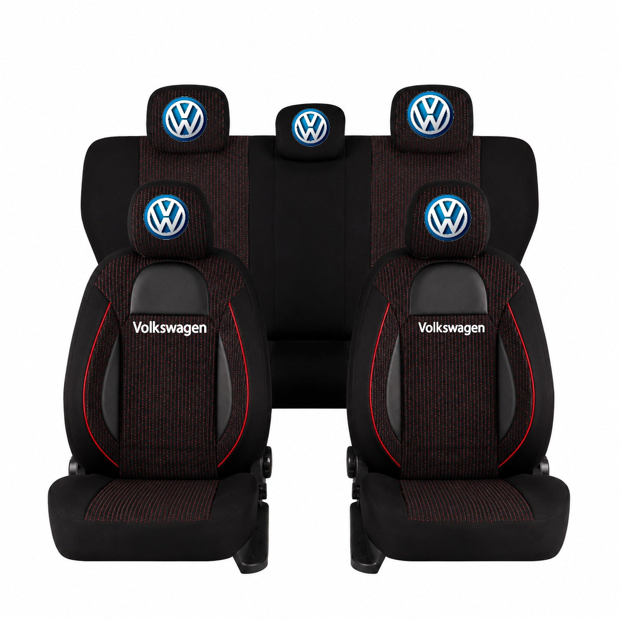 Set Huse Scaune Universale Racing Negru Personalizate cu Volkswagen