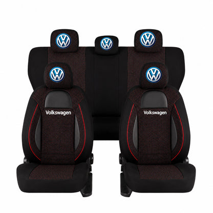 Set Huse Scaune Universale Racing Negru Personalizate cu Volkswagen