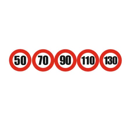 Set Indicator Limita viteza bulina 9 x 9 cm, autocolant pentru bara de protectie