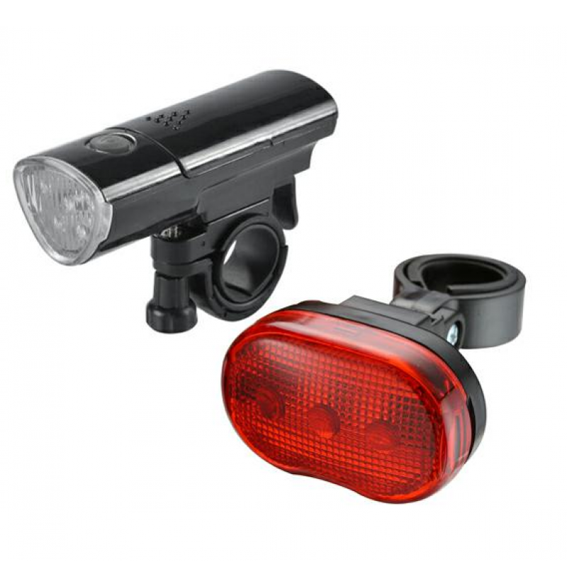 Set lampi pentru bicicleta, fata 5 leduri, spate 3 leduri