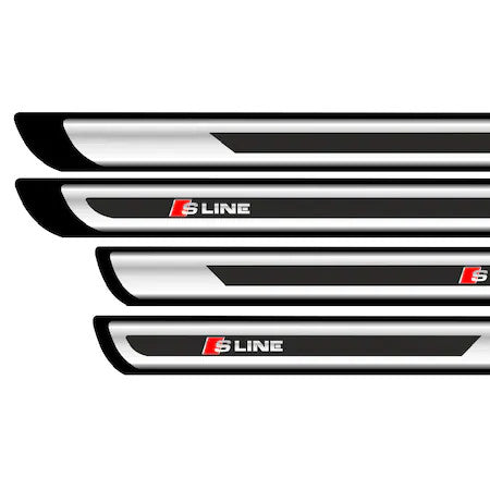 Set protectie praguri adezive imitatie gri Audi S-line crom