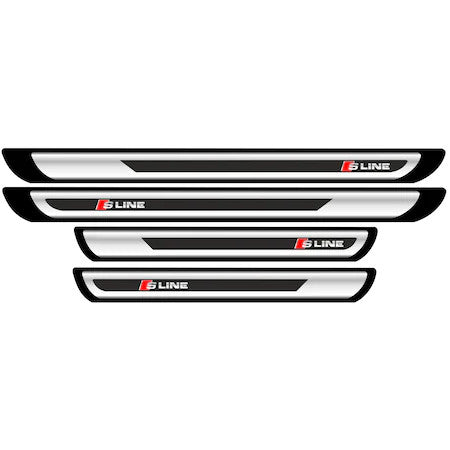 Set protectie praguri adezive imitatie gri Audi S-line crom