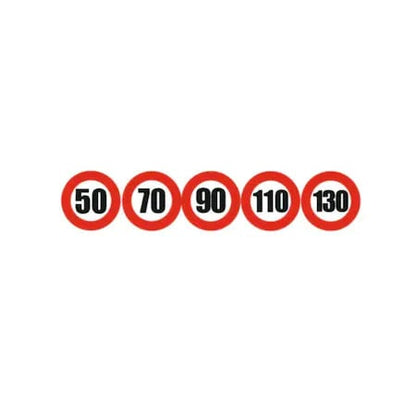 Set Sticker limita viteza 50Km/H 70Km/H 90Km/H 110Km/H 130Km/H