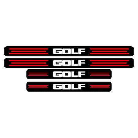 Set stickere praguri Golf, negru-rosu-alb, sticker decorativ