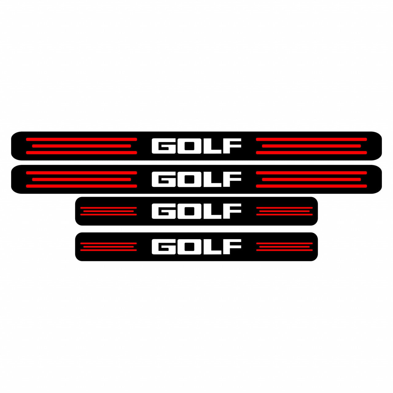 Set stickere praguri Golf, negru-rosu-alb, sticker decorativ