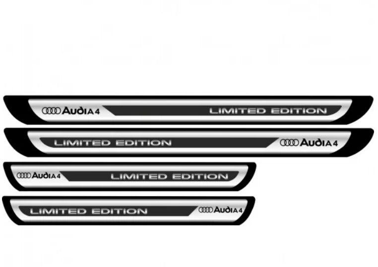 Set stickere protectii praguri gri pentru Audi A4 crom