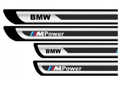 Set stickere protectii praguri gri pentru BMW M Power, Creative Rey®