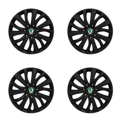 Set 4 capace roti potrivite jantelor de 16 inch compatibile SKODA, Model - 432 Black Edition