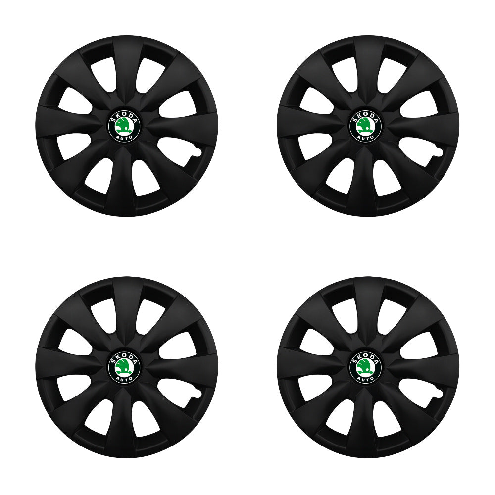Set 4 capace roti potrivite jantelor de 15 inch compatibile SKODA, Model - 316 Black Edition