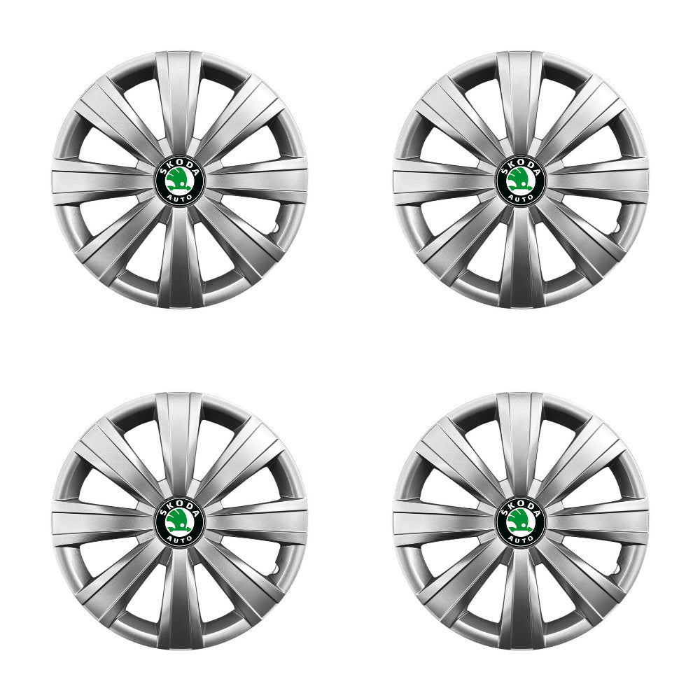 Set 4 capace roti 15 inchi (R15) compatibile SKODA Fabia, Octavia I, II, III, Roomster, Felicia, Rapid, Superb, Yeti Model-328