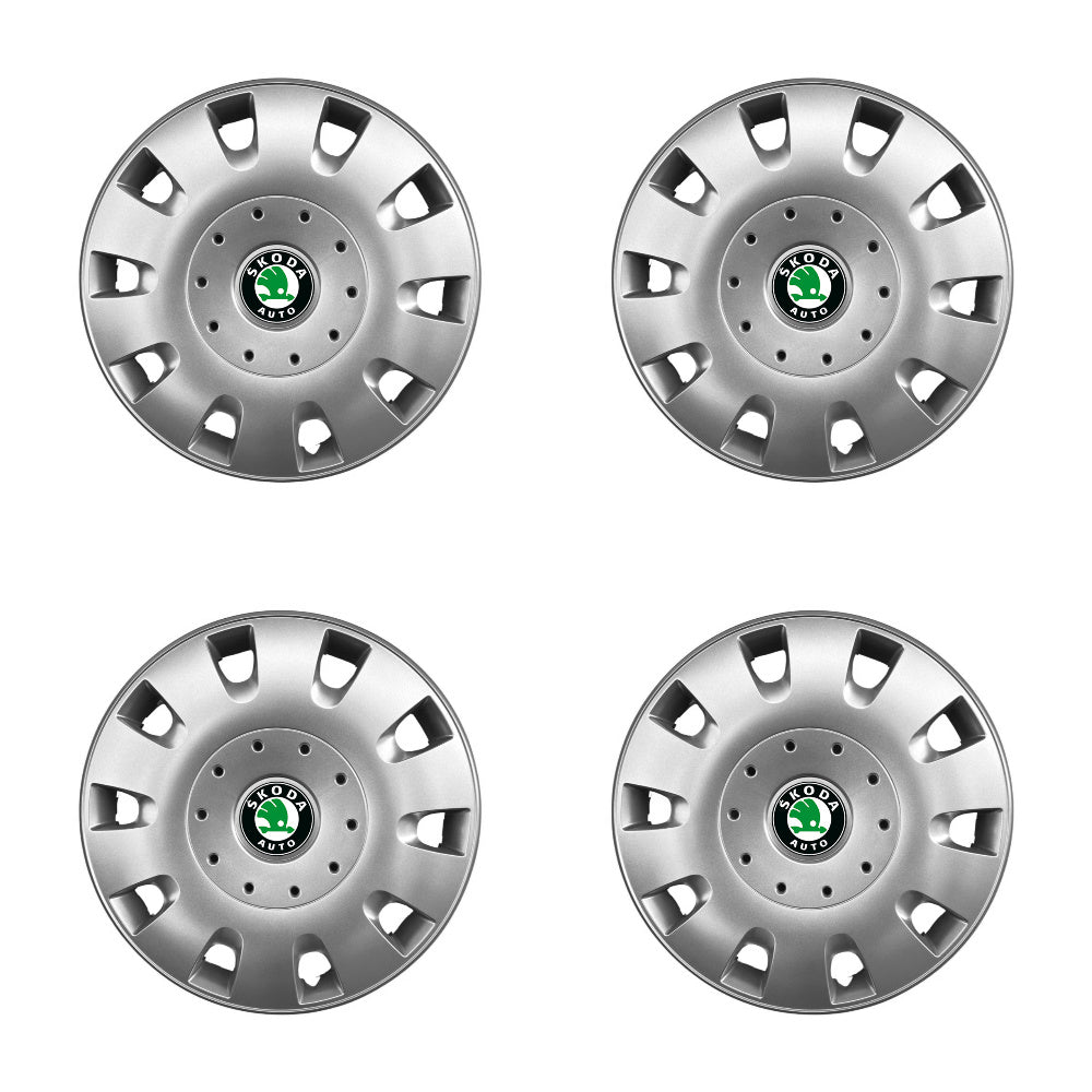 Set 4 capace roti 15 inchi (R15) compatibile SKODA Fabia, Octavia I, II, III, Roomster, Felicia, Rapid, Superb, Yeti Model-304