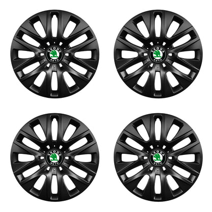Set 4 capace roti 14 inchi (R14) compatibile gama Skoda model - 225 Black