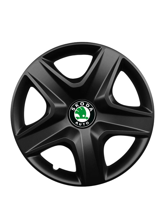 Set 4 capace roti potrivite jantelor de 15 inch compatibile SKODA, Model 340 Black