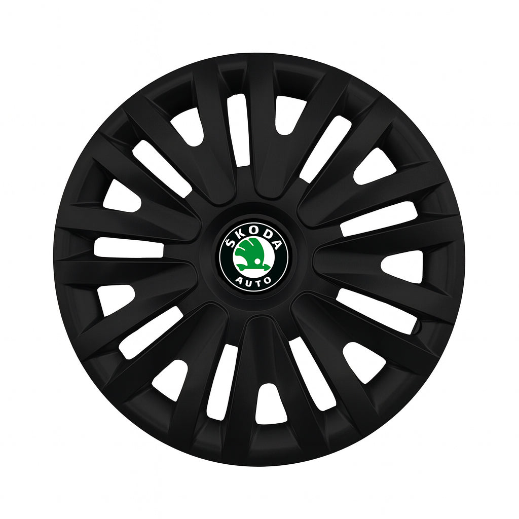 Set 4 capace roti potrivite jantelor de 16 inch compatibile SKODA, Model 412 Black