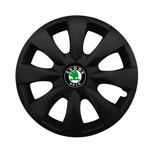 Set 4 capace roti potrivite jantelor de 15 inch compatibile SKODA, Model - 316 Black Edition
