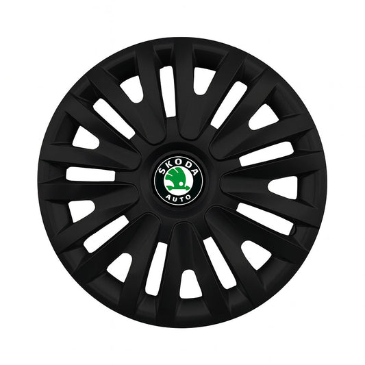 Set 4 capace roti potrivite jantelor de 14 inch compatibile SKODA, Model - 217 Black
