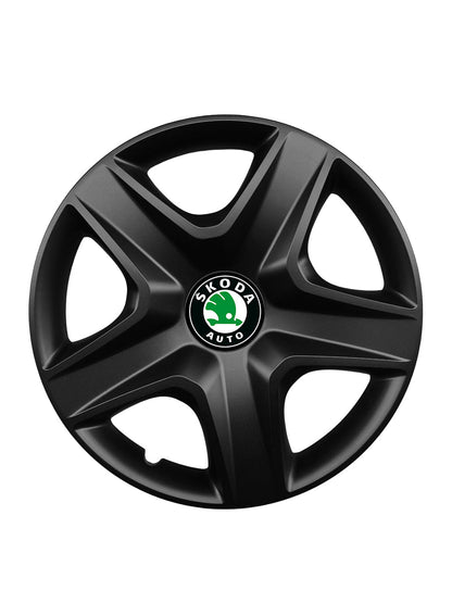 Set 4 capace roti potrivite jantelor de 16 inch compatibile SKODA, Model 418 Black
