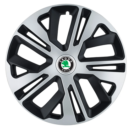 Set 4 Capace Roti 14 Inchi (R14) Raven Gri-Negru, Compatibile Cu Skoda