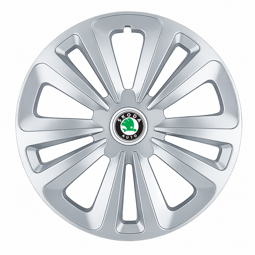 Set 4 Capace Roti Terra Gri R16, pentru Skoda