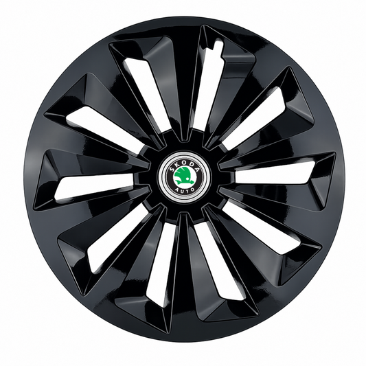 Set 4 capace roti Fox negru R15 Compatibil Cu Skoda