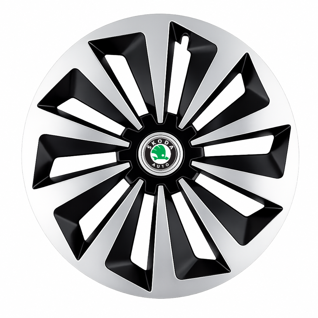 Set 4 capace roti Fox Gri-Negru R15 Compatibil Cu Skoda