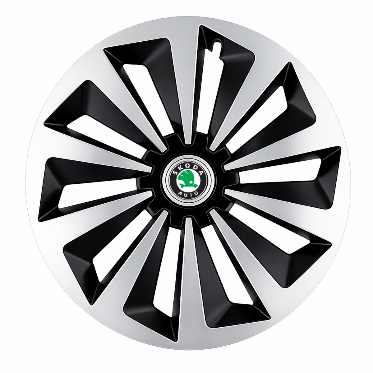 Set 4 capace roti Fox Gri-Negru R15 Compatibil Cu Skoda