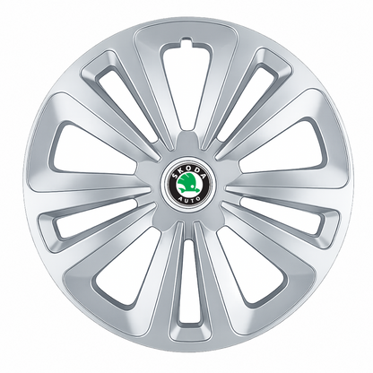 Set 4 Capace Roti Terra Gri R15 pentru Skoda