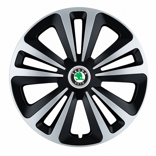 Set 4 Capace Roti Terra Gri-Negru R16 Compatibil Cu Skoda