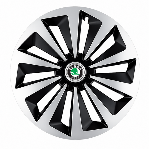 Set 4 capace roti Fox Gri-Negru R16 Compatibil Cu Skoda