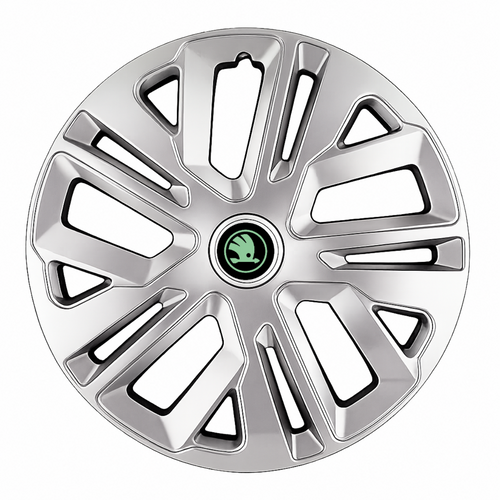 Set 4 Capace Roti 15 inchi (R15) Raven Gri, pentru Skoda Verde