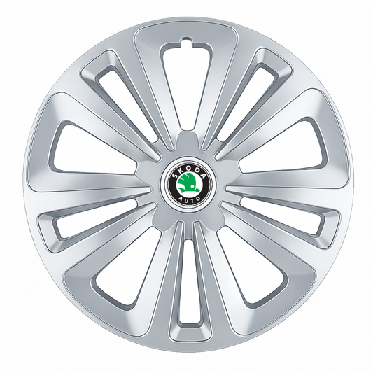 Set 4 Capace Roti Terra Gri R14, pentru Skoda